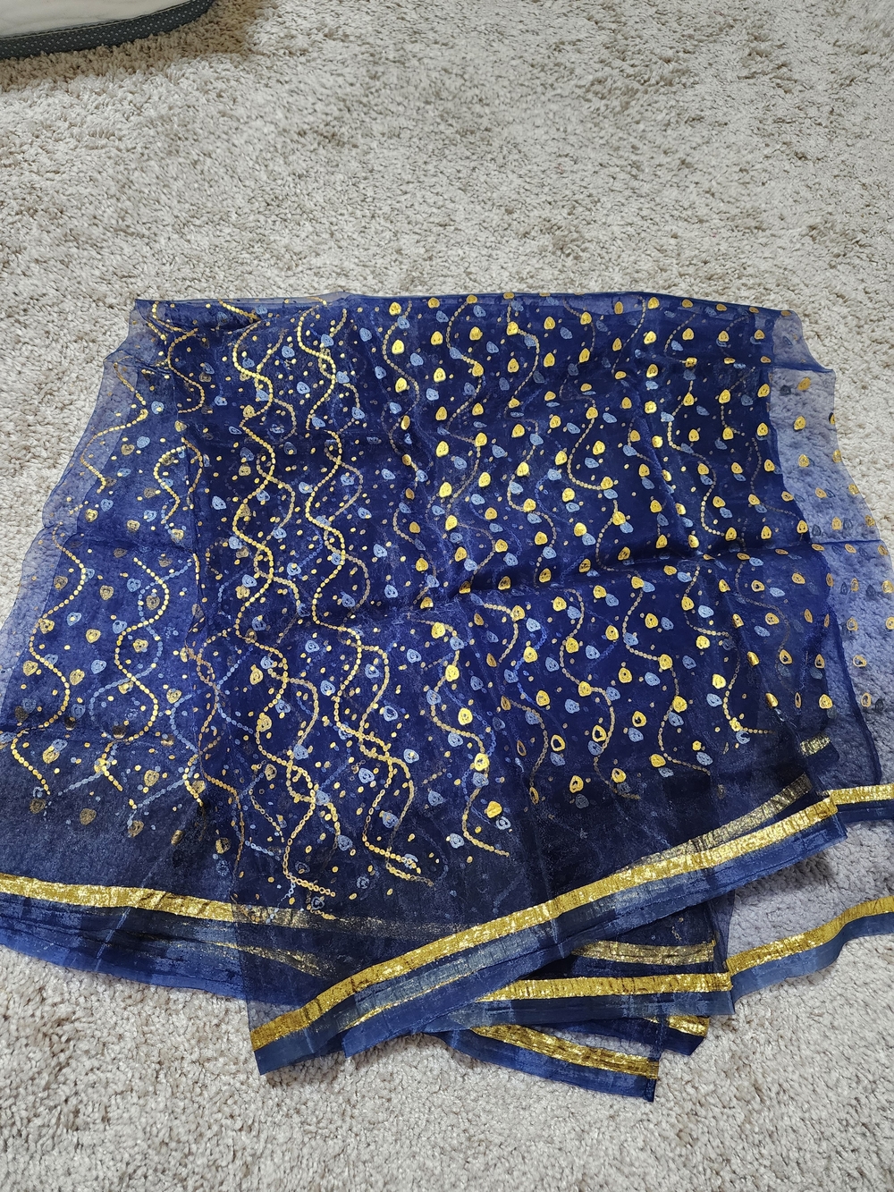 Ethnic Indian Wedding Dupatta Sequins Scarf Beaded Georgette Veil Stole Hijab L"